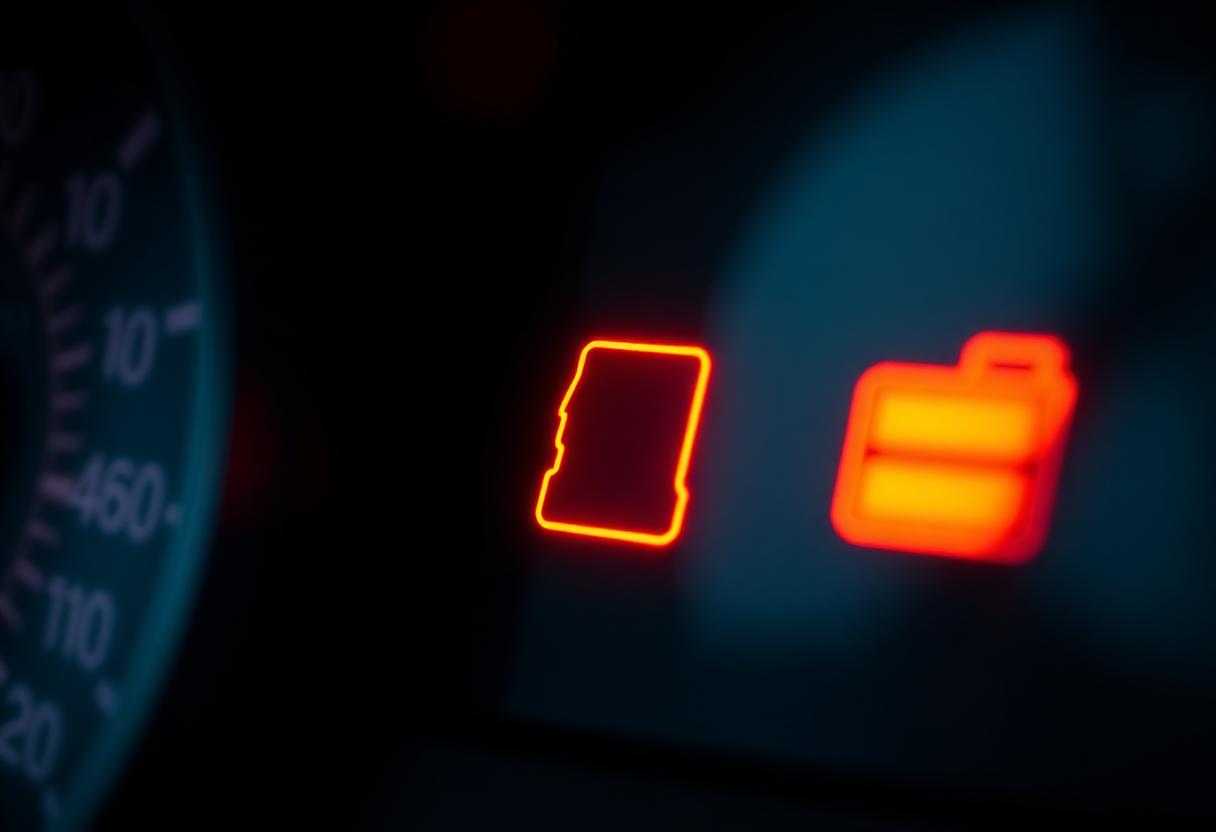 Glowing amber and red warning icons on a dark Honda car dashboard